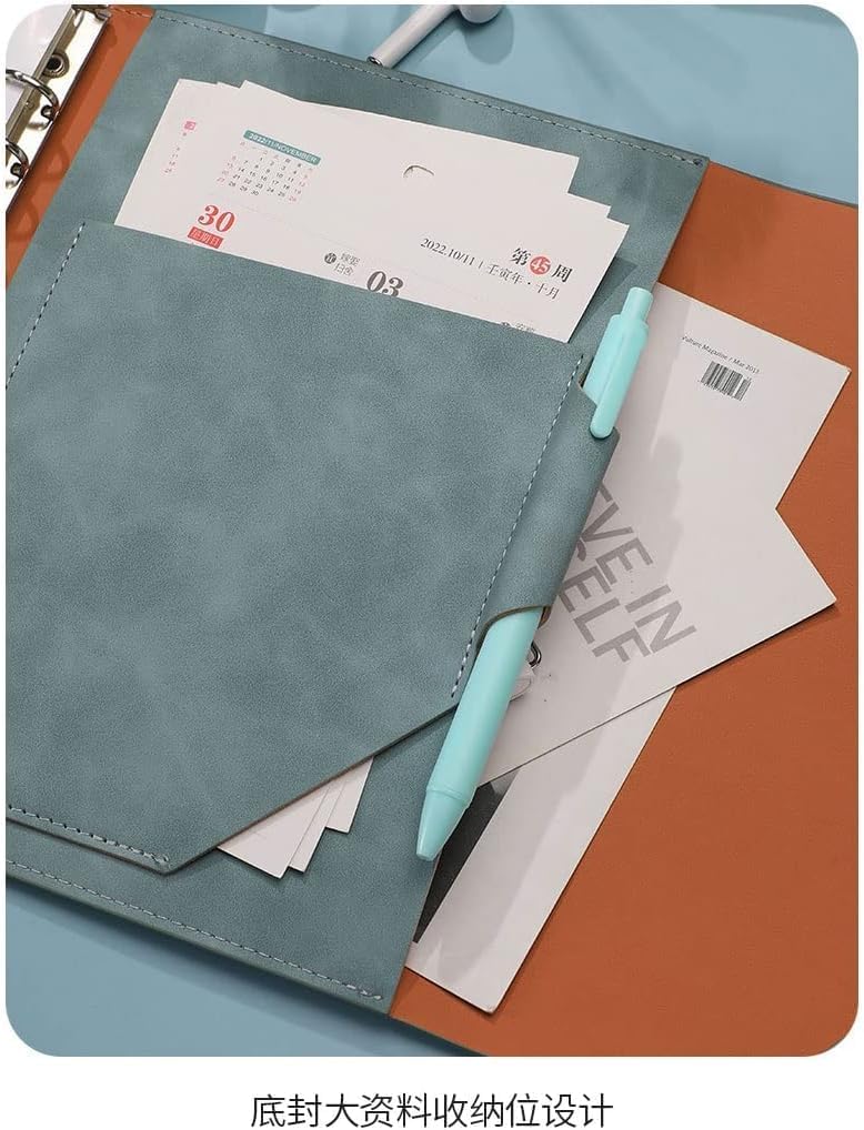 Porta A5 – Carpeta organizadora de documentos A4, carpeta de 6 anillas, para entrevistas, conferencias y presentaciones, organizador de bolsillo