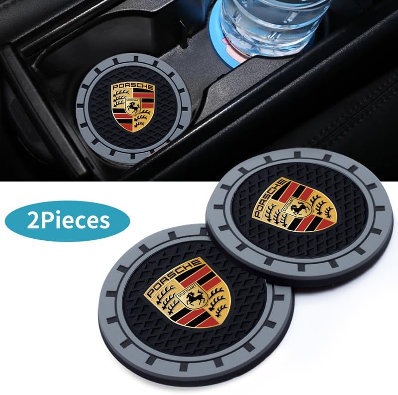 Portavasos de automóvil para Porsche Panamera Cayenne Macan Boxster Taycan Cayman 718 911, 2 posavasos de automóvil para soporte de bebidas de