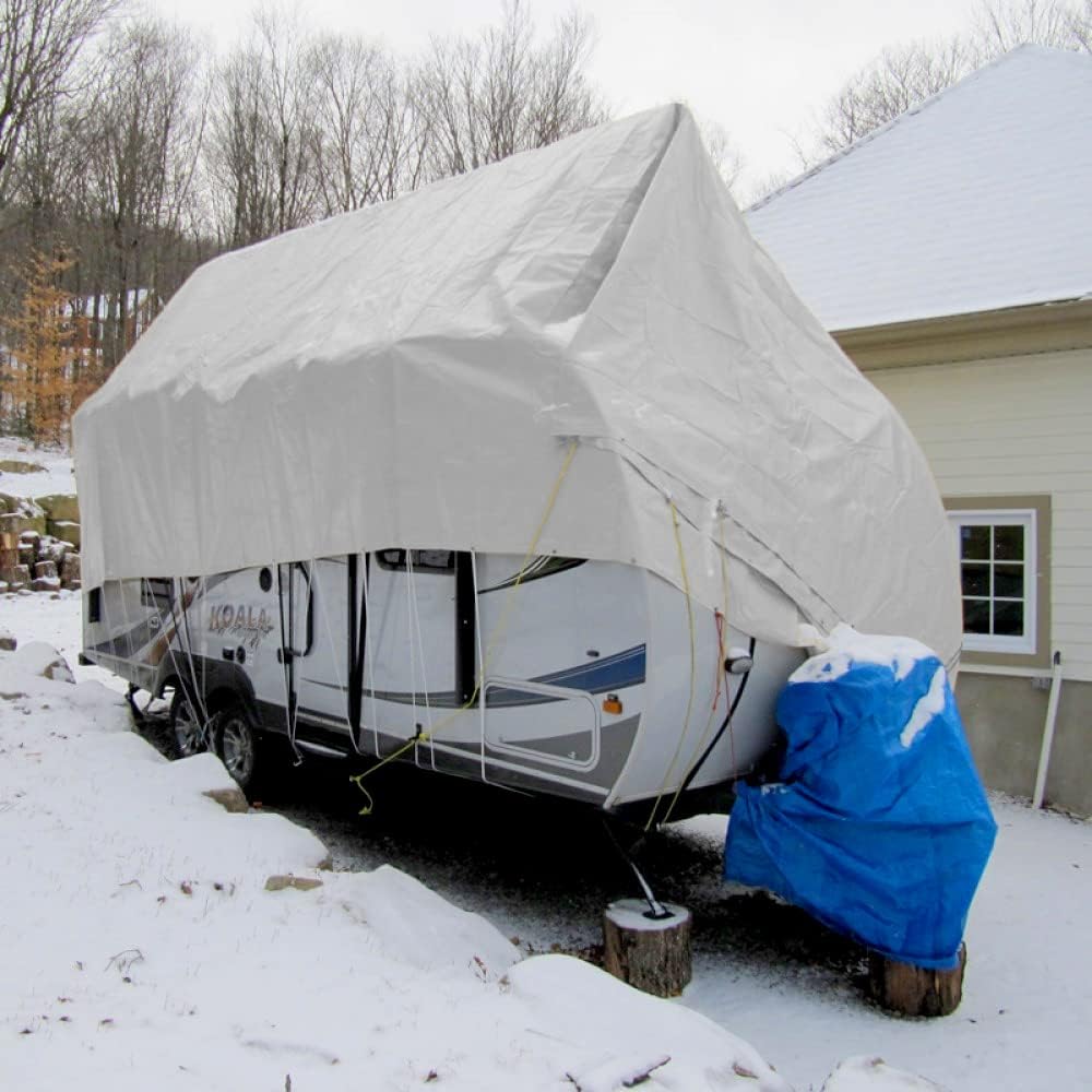 Lona de polietileno blanca impermeable de 8′ x 10′ de 0.394 in