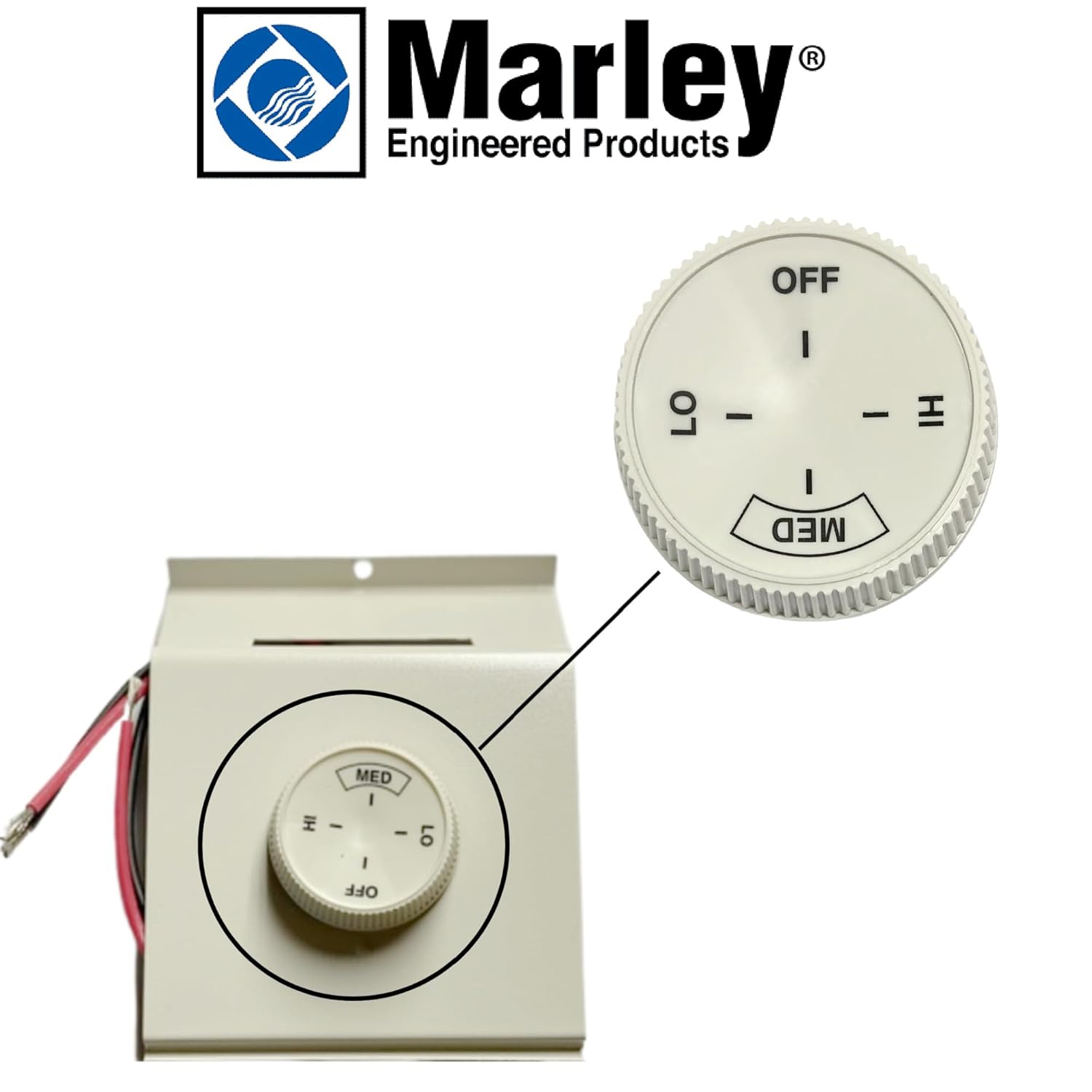 Marley Engineered Products Perilla de control de temperatura del termostato del calentador de zócalo  Marley Fahrenheat Dayton Qmark Berko