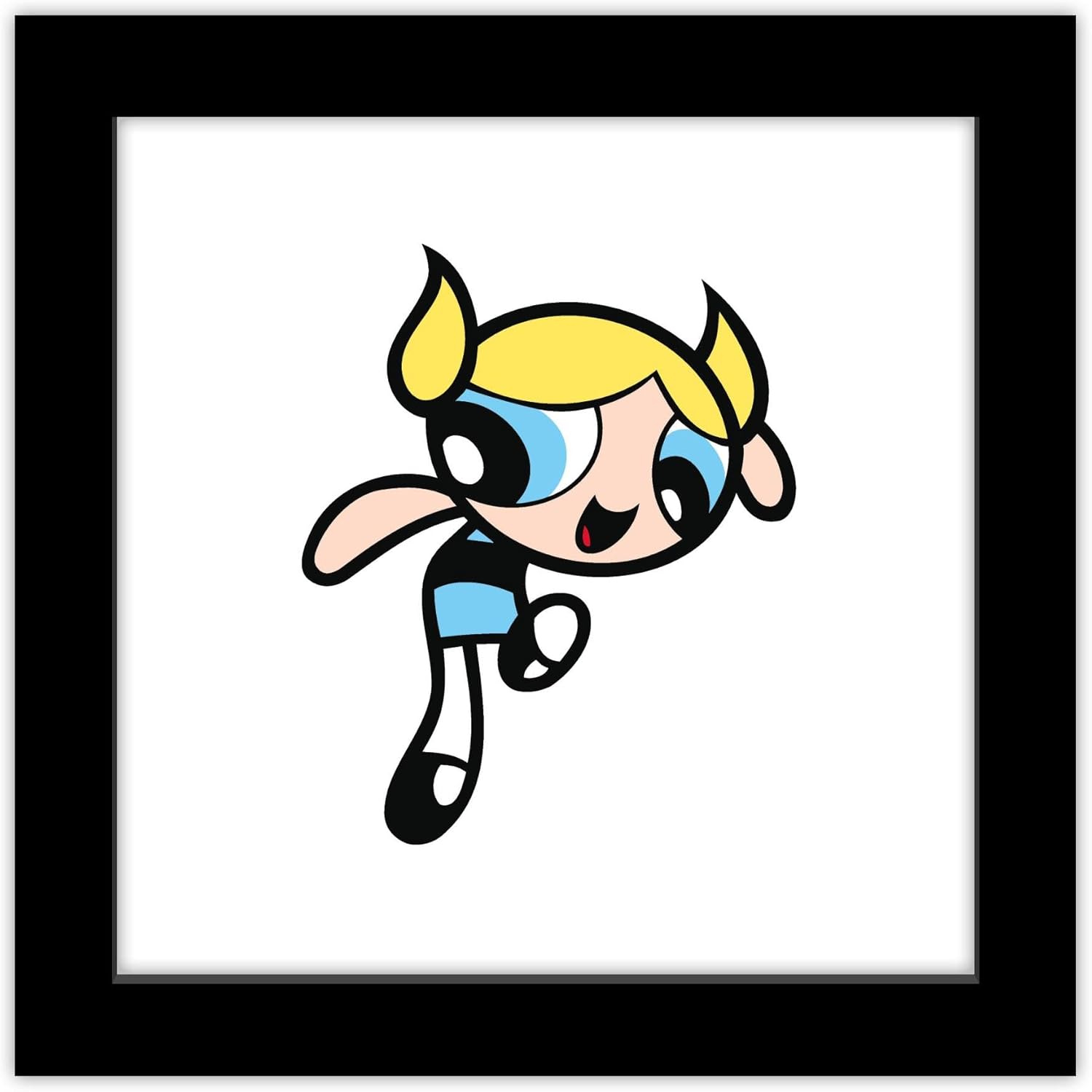 Trends International Gallery Pops Cartoon Network The Powerpuff Girls – Arte de pared de burbujas, versión enmarcada negra, 12 x 12 pulgadas