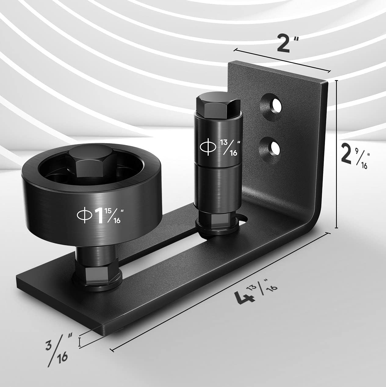 EaseLife Paquete de 2 guías de piso de puerta de granero, 8 opciones de configuración de montaje, sistema de montaje en pared, rodillo de