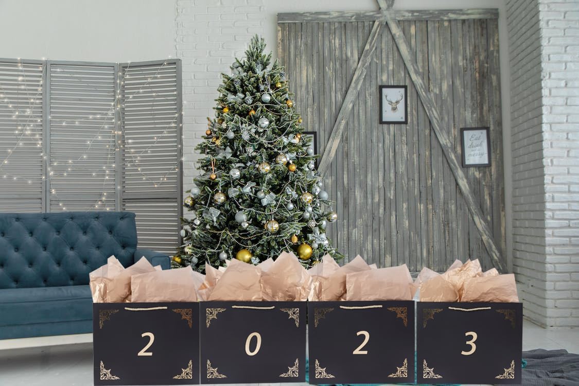 Lyforpyton Bolsas de regalo grandes con papel de seda y tarjeta de 12.6 x 4.3 x 9.8 pulgadas, bolsa de regalo negra para hombres y mujeres,