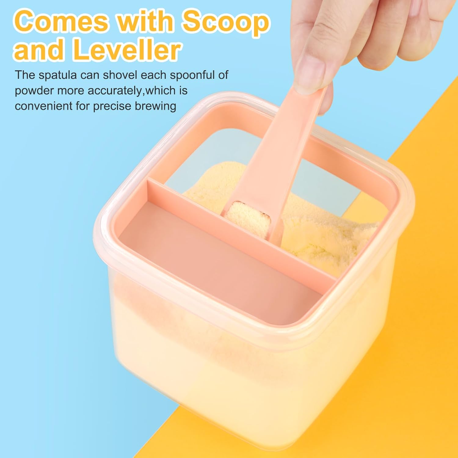 Accmor Dispensador de fórmula sobre la marcha, contenedor de fórmula para llevar, contenedor portátil de leche en polvo para niños con cuchara para