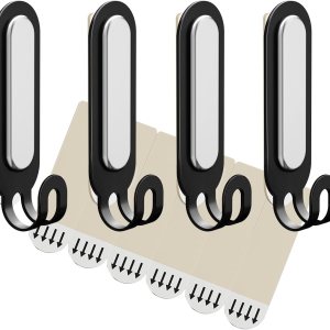 TAILI Ganchos de pared de metal ampliados para colgar sin daños con tiras adhesivas, ganchos adhesivos resistentes para almacenamiento del hogar y TAILI Ganchos de pared de metal ampliados para colgar sin daños con tiras adhesivas, ganchos adhesivos resistentes para almacenamiento del hogar y