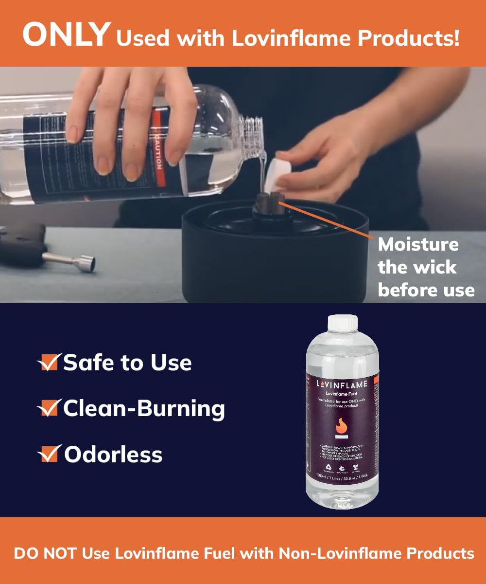 Combustible exclusivo para chimeneas Lovinflame, hogueras, cuencos de fuego, velas no tóxicas, no inflamables, solubles en agua, seguras para