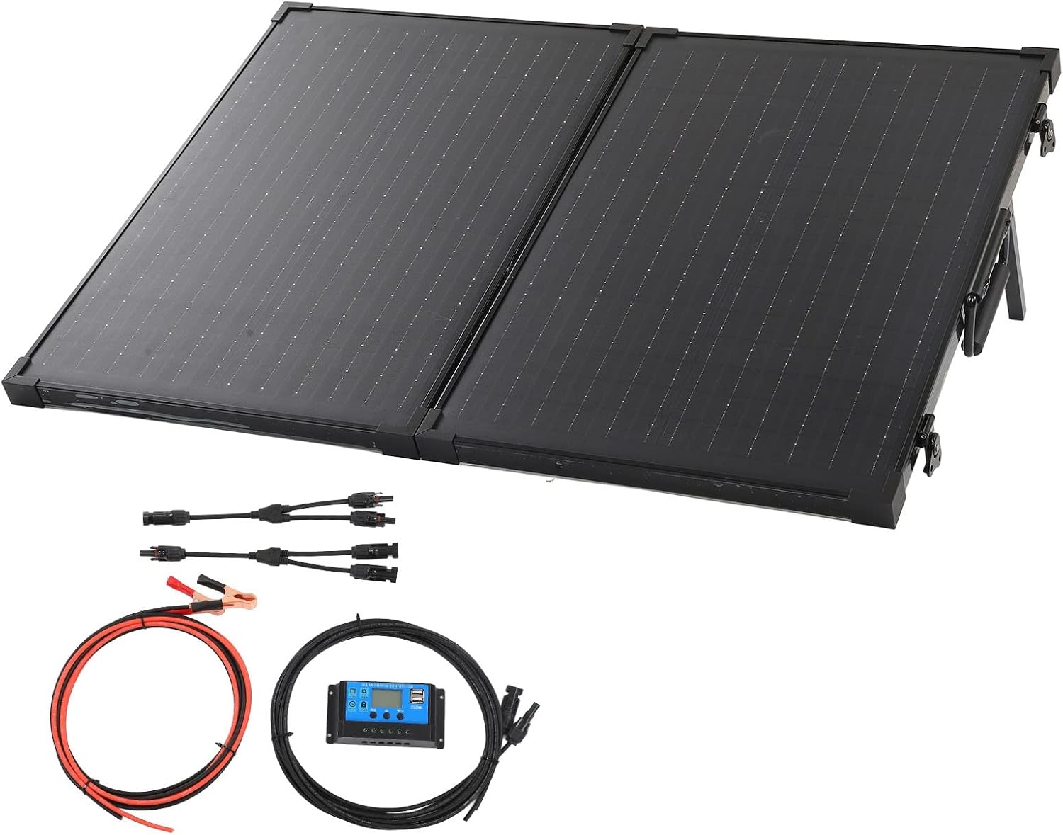 Camping Solar Panel, Solar Panel Kit Folding Portable Mono Solar Panel with Stand, Solar Battery Chargers & Charging Kits (100W)