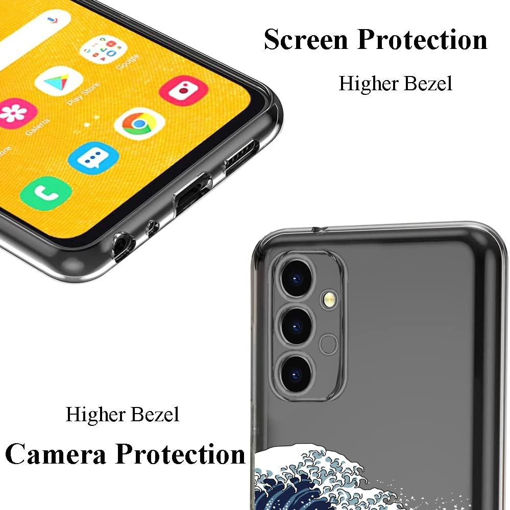 Unov Funda compatible con Samsung Galaxy A13 transparente con diseño de TPU suave, absorción de golpes, diseño delgado en relieve, cubierta trasera