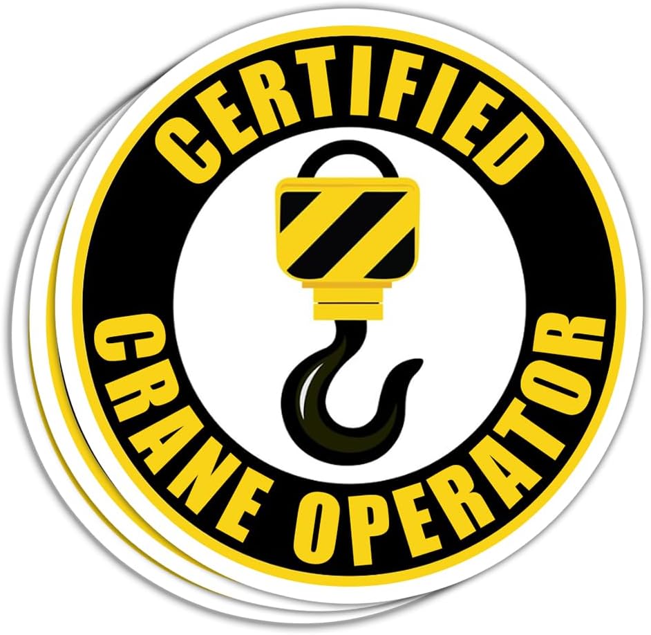 Calcomanías certificadas para operador de grúa para operador de grúa, para sombrero duro, calcomanías para trabajadores de la construcción,