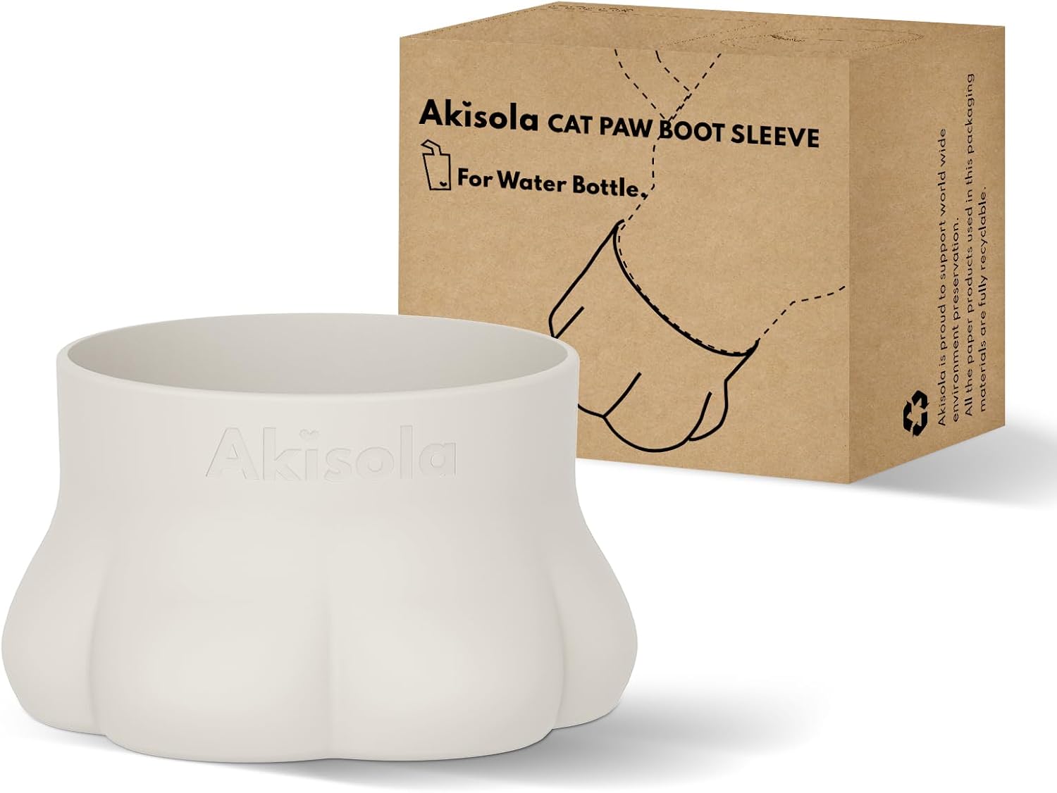 ORIHILL Akisola – Funda para botas de pata de gato, cubierta inferior de silicona para botella de agua, adecuada para Hydro Flask de 40 onzas,