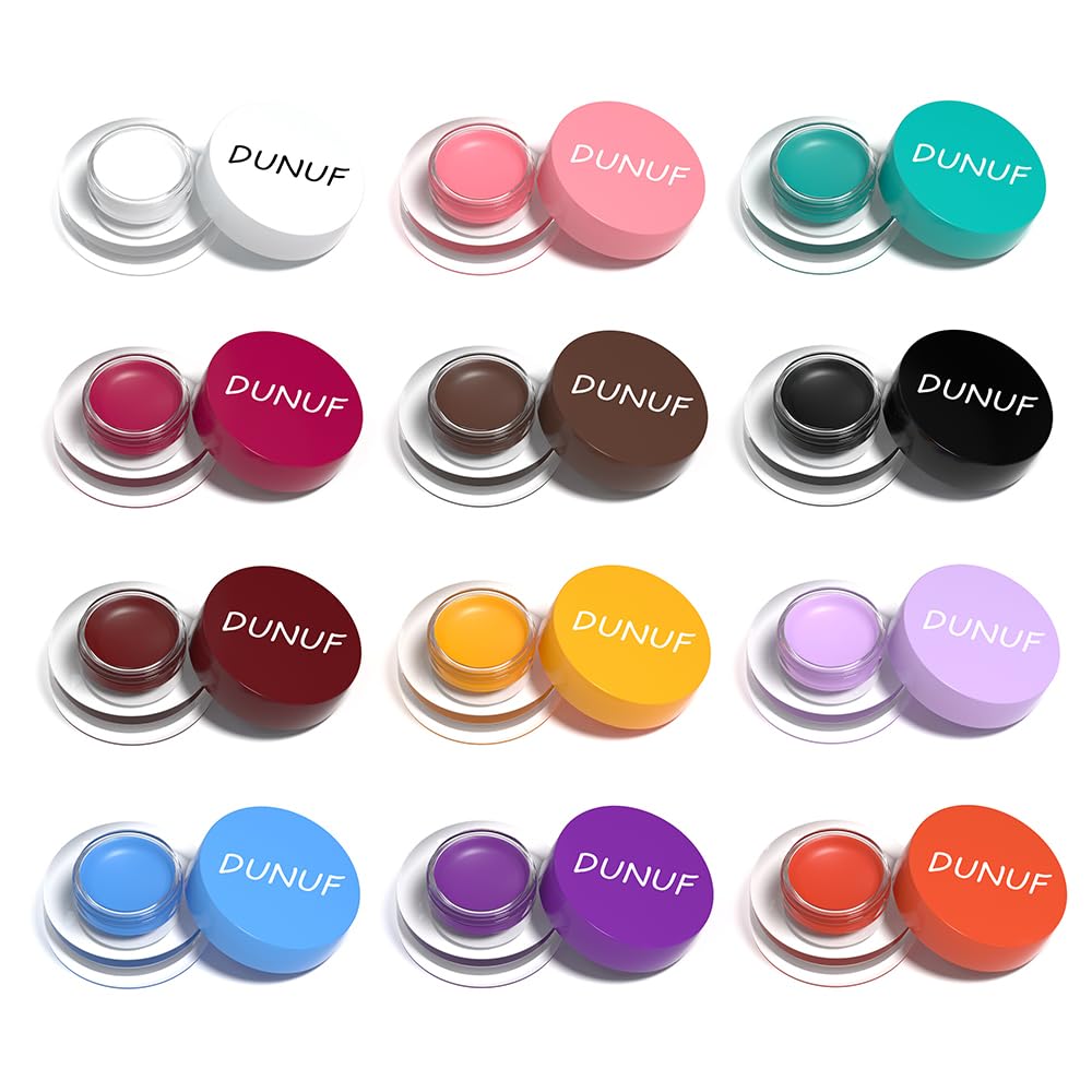 evpct Delineador de ojos de gel rosa rojo oscuro, morado claro, impermeable, a prueba de manchas, crema para cejas, juego de pomadas con pinceles
