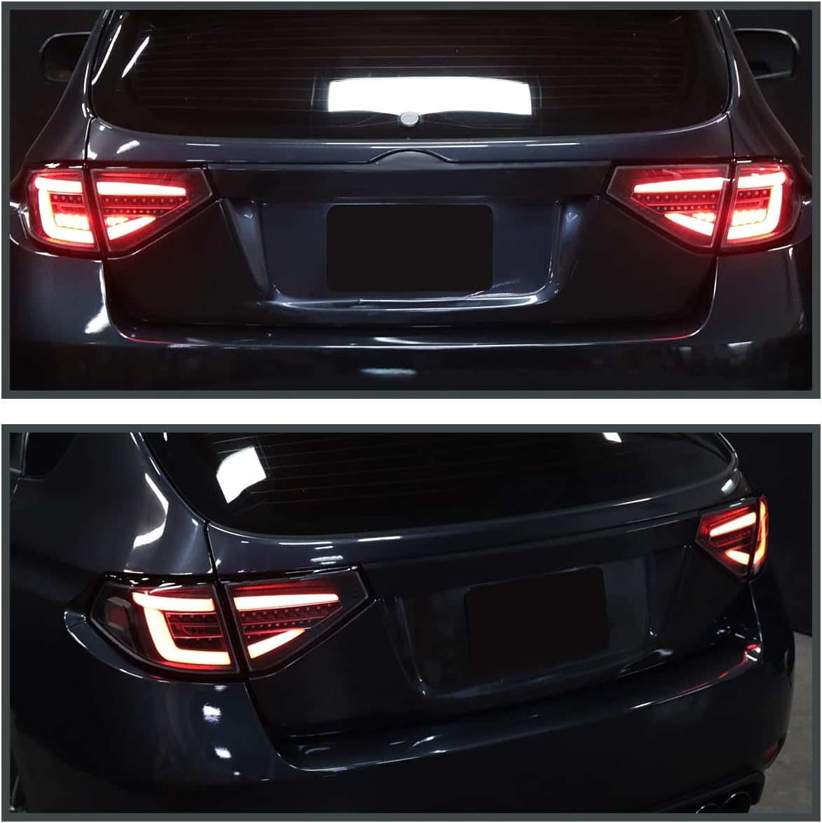 Spec-D Tuning Luces traseras secuenciales LED de carcasa transparente de carcasa negra, compatibles con Subaru Impreza 2008-2011, conjunto de par