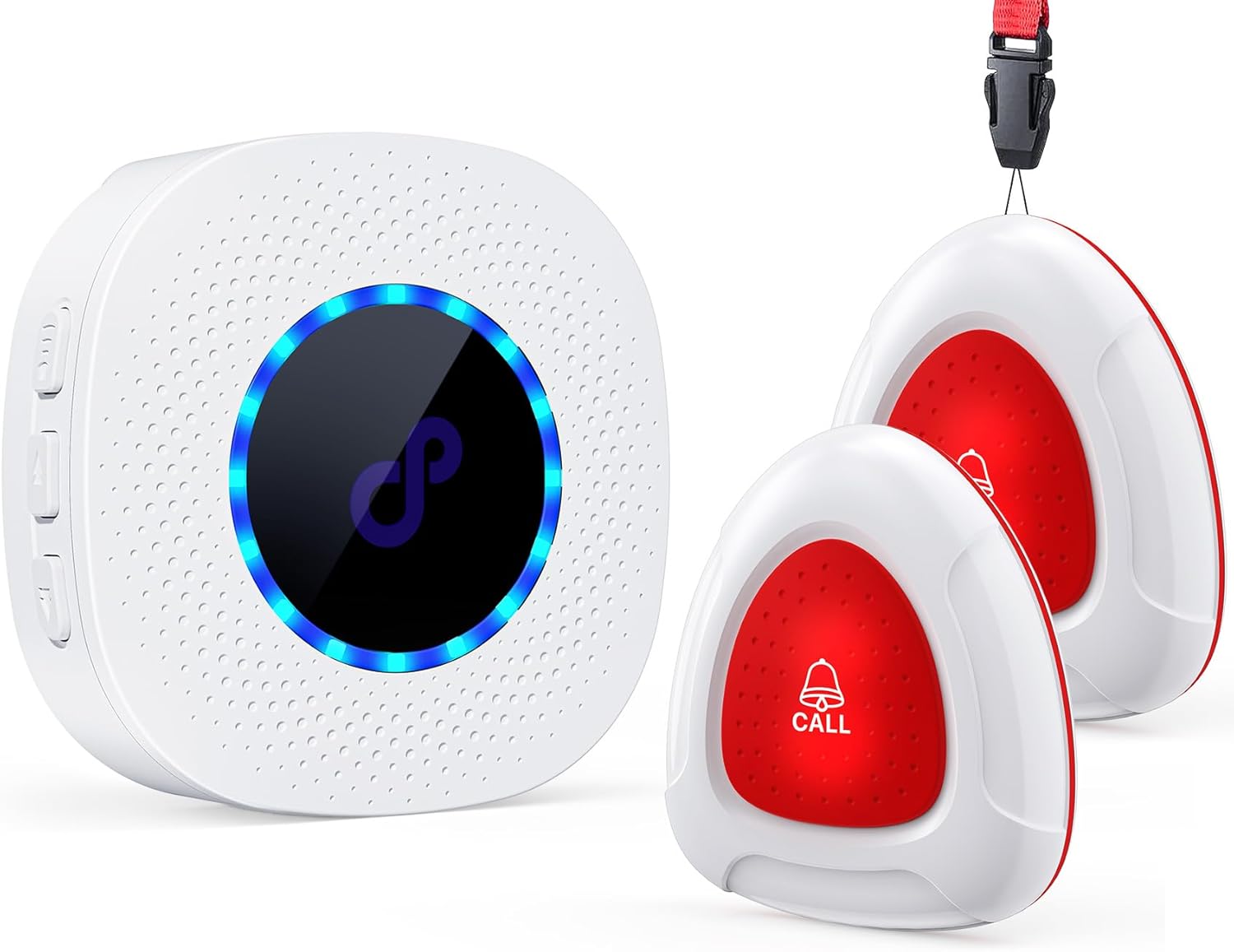 Botones de llamada inalámbricos para monitoreo de ancianos, sistema de alerta de emergencia de enfermería para personas mayorespacientes, 2 botones