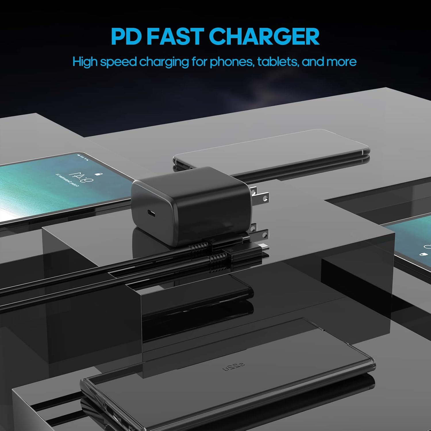 Samsung – Kit de cargador PD de 45 W, USB C de carga súper rápida 2.0, adaptador de cargador de pared con cable C a C para Samsung Galaxy S23S23