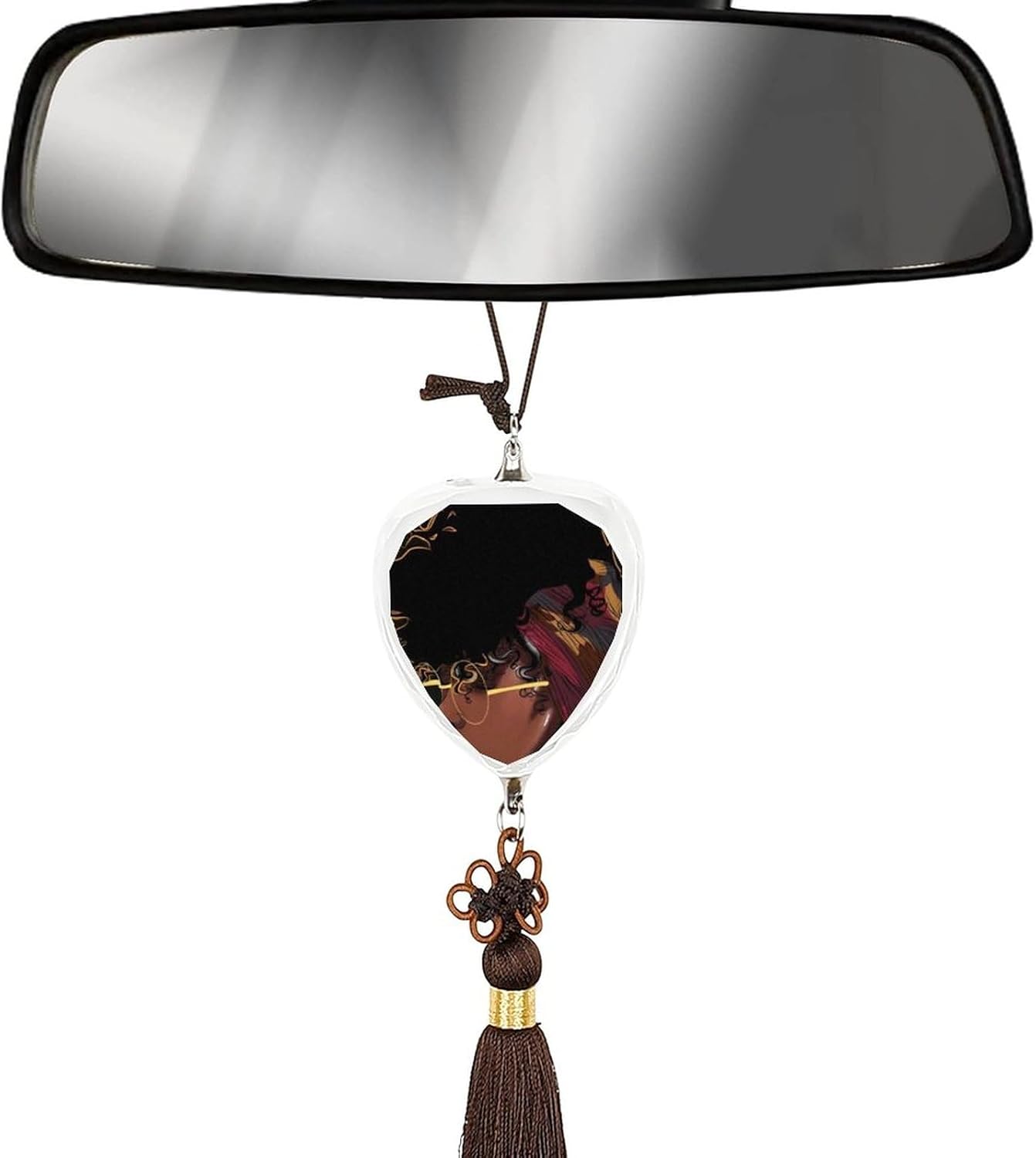 Black Girl Magic Afro Glasses Car Decorations Crystal Car Hanging Ornament Rear View Mirror Hanging Accessories Love