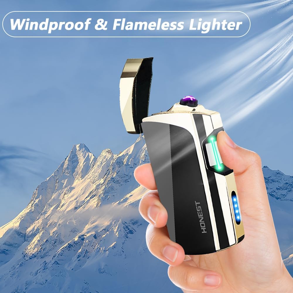 Encendedores eléctricos, encendedor de plasma con sensor infrarrojo, resistente al viento, doble arco, encendedor para exteriores, encendedor USB