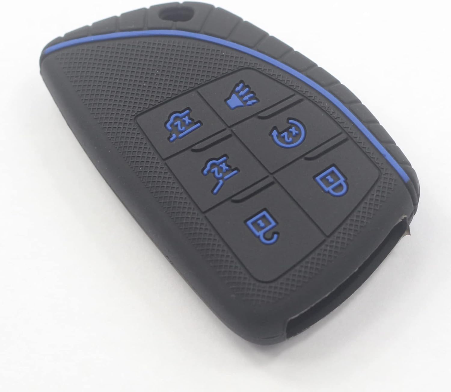 kcpros 2 fundas de silicona de goma negra con 6 botones para llavero inteligente sin llave compatible con Chevrolet Chevy Suburban Tahoe 2021 2022