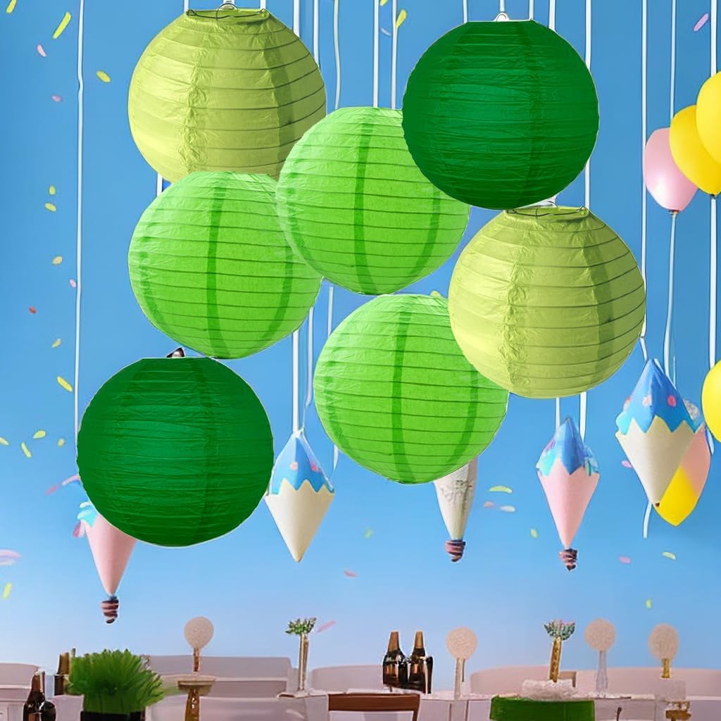 Juego de 7 linternas de papel chinasjaponesas de 12 pulgadas coloridas  Eleva la decoración de tu hogar para celebraciones festivas Navidad, Acción