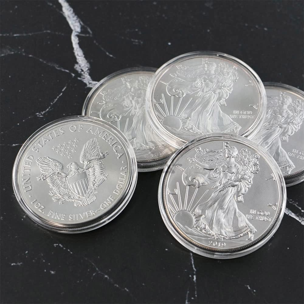 (20) Air-tite H-40 – Cápsulas de soporte para monedas de ajuste directo para American Silver Eagles y 1 onza China Silver Panda Sterling por