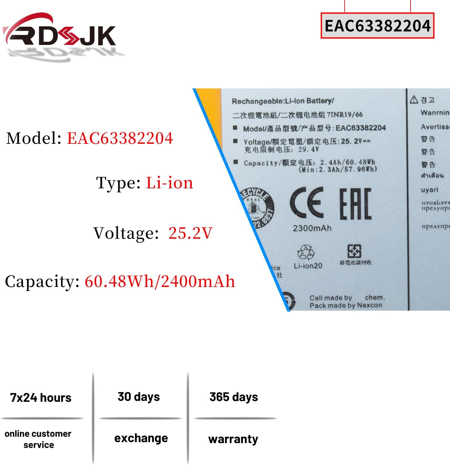 EAC63382204 EAC63382202 Batería para LG A9 MAX A9M A9MULTI A958 A958SA A958SK Cable Zero A9, A9 Plus A902RM A905M A907GMS A905RM A908MVR A927KR GMS