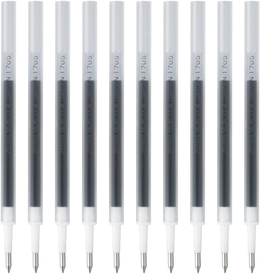 Zebra Sarasa Markon B-RMJF4-BK – Recambios de bolígrafo, núcleo MJF-0.4, negro, 10 piezas