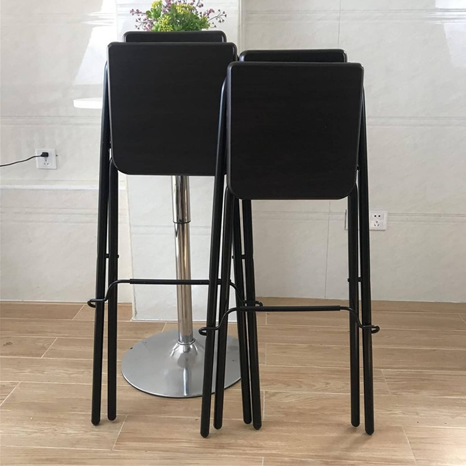 Modern Taburete de bar plegable con altura de mostrador para adultos, silla alta plegable para desayuno, taburete cuadrado de fiesta de oficina,