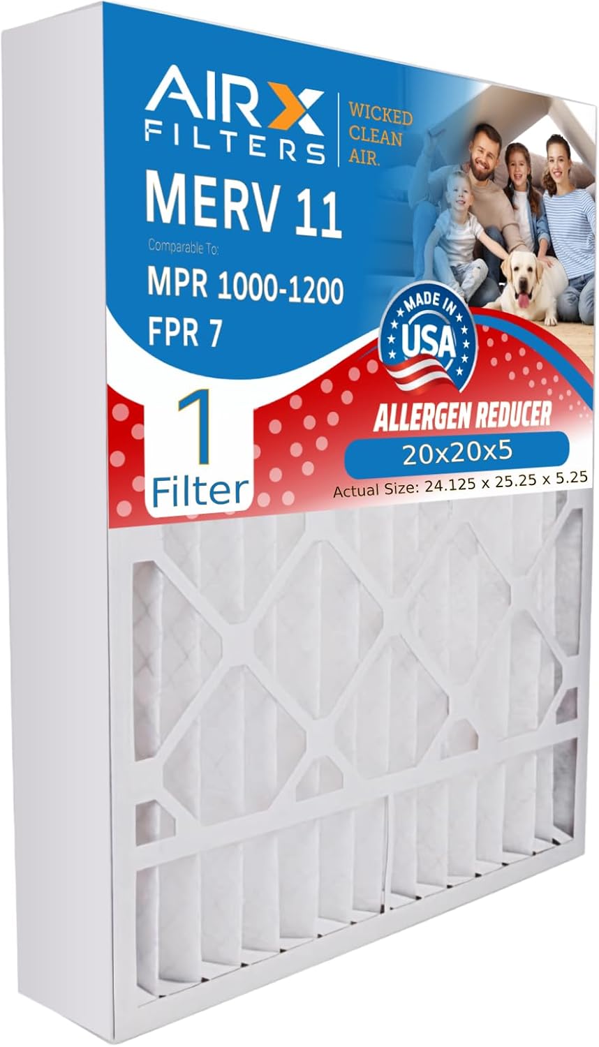 AIRX FILTERS WICKED CLEAN AIR. Filtro de aire 20x20x5 MERV 11 Compatible con Goodman Amana M2-1056 AMP-M2-1056 Filtro de horno 1 filtro individual