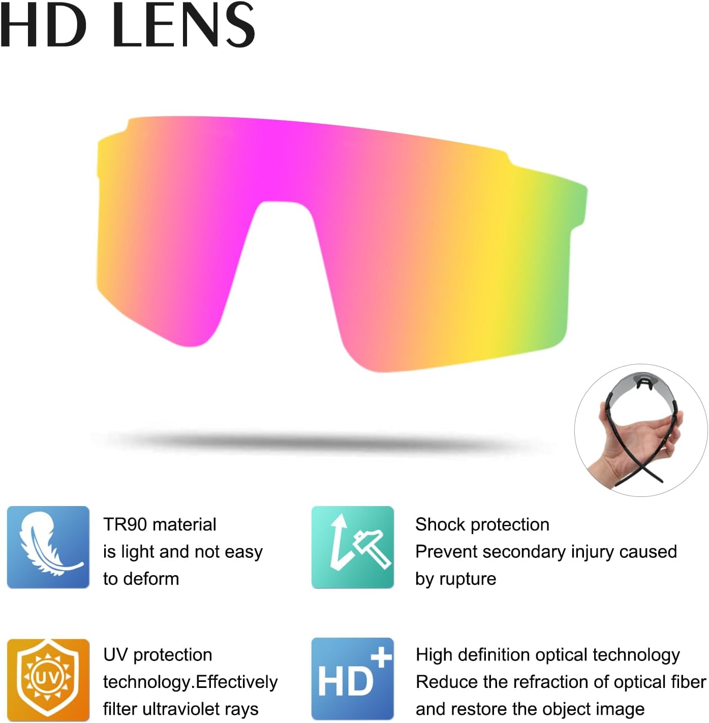 Gafas de sol polarizadas para ciclismo hombres y mujeres con 1 lente o 3 lentes intercambiables gafas de béisbol