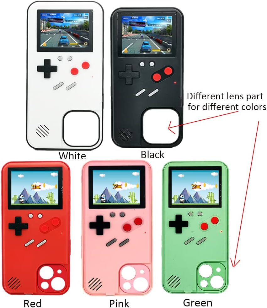 KJArrow Gameboy – Funda para iPhone 13, diseño retro con 36 colores para iPhone 13, color negro