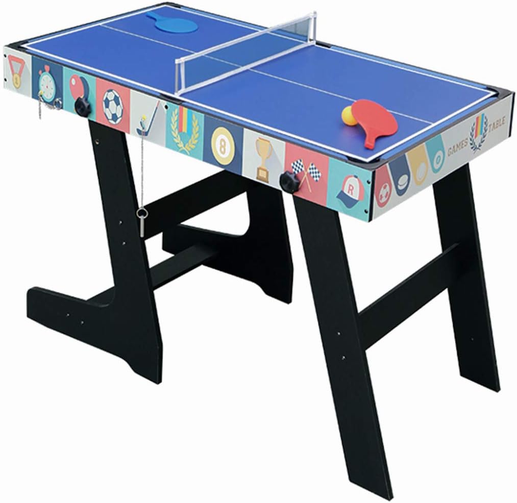 Mesa de juego combinada 4 en 1 multifunción, mesa de futbolín de fútbol, mesa de billar, mesa de hockey de aire, mesa de tenis de mesa con patas