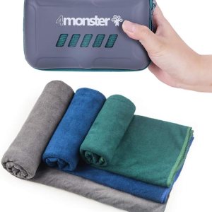 4Monster Toalla de camping de microfibra súper absorbente, toalla de viaje de secado rápido para deportes acuáticos, toalla de baño ultra suave y 4Monster Toalla de camping de microfibra súper absorbente, toalla de viaje de secado rápido para deportes acuáticos, toalla de baño ultra suave y