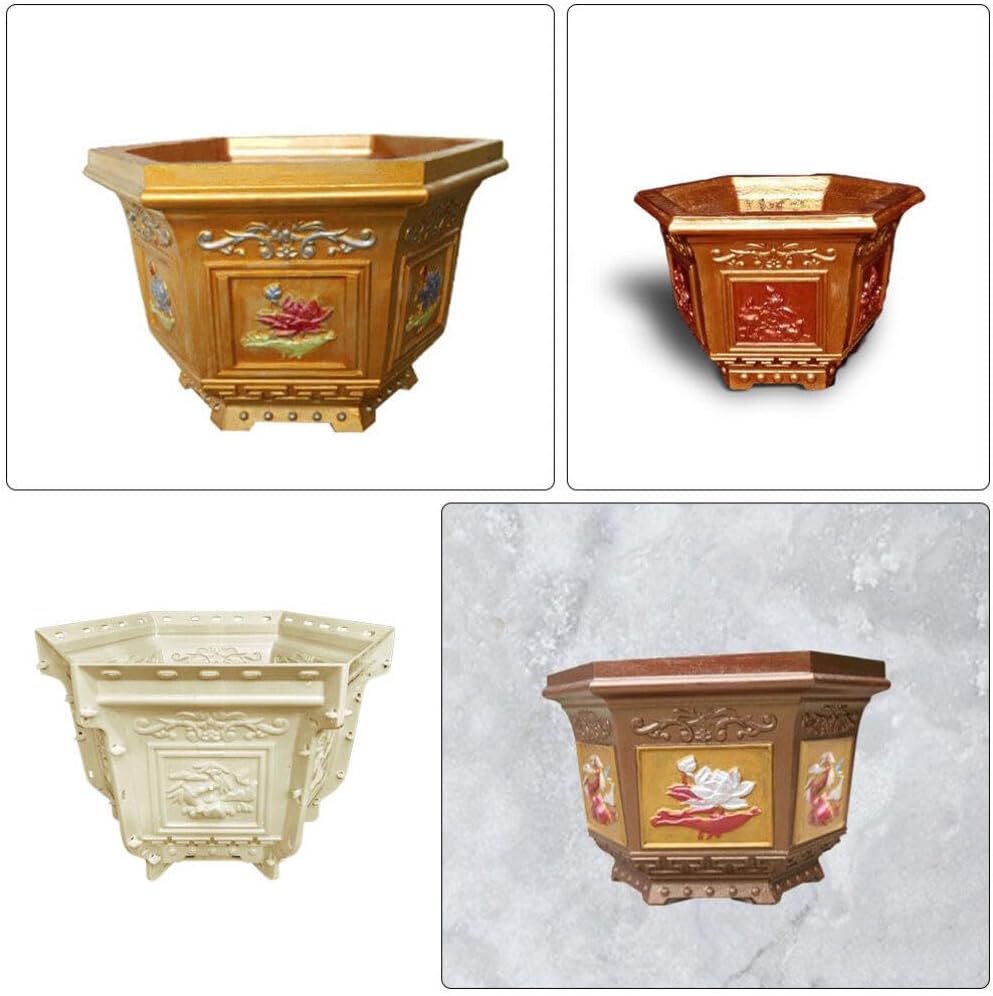 Decoración ligera para el hogar, maceta de flores, molde de cemento, arcilla de hormigón, molde de maceta para suculentas, molde hexagonal epoxi,