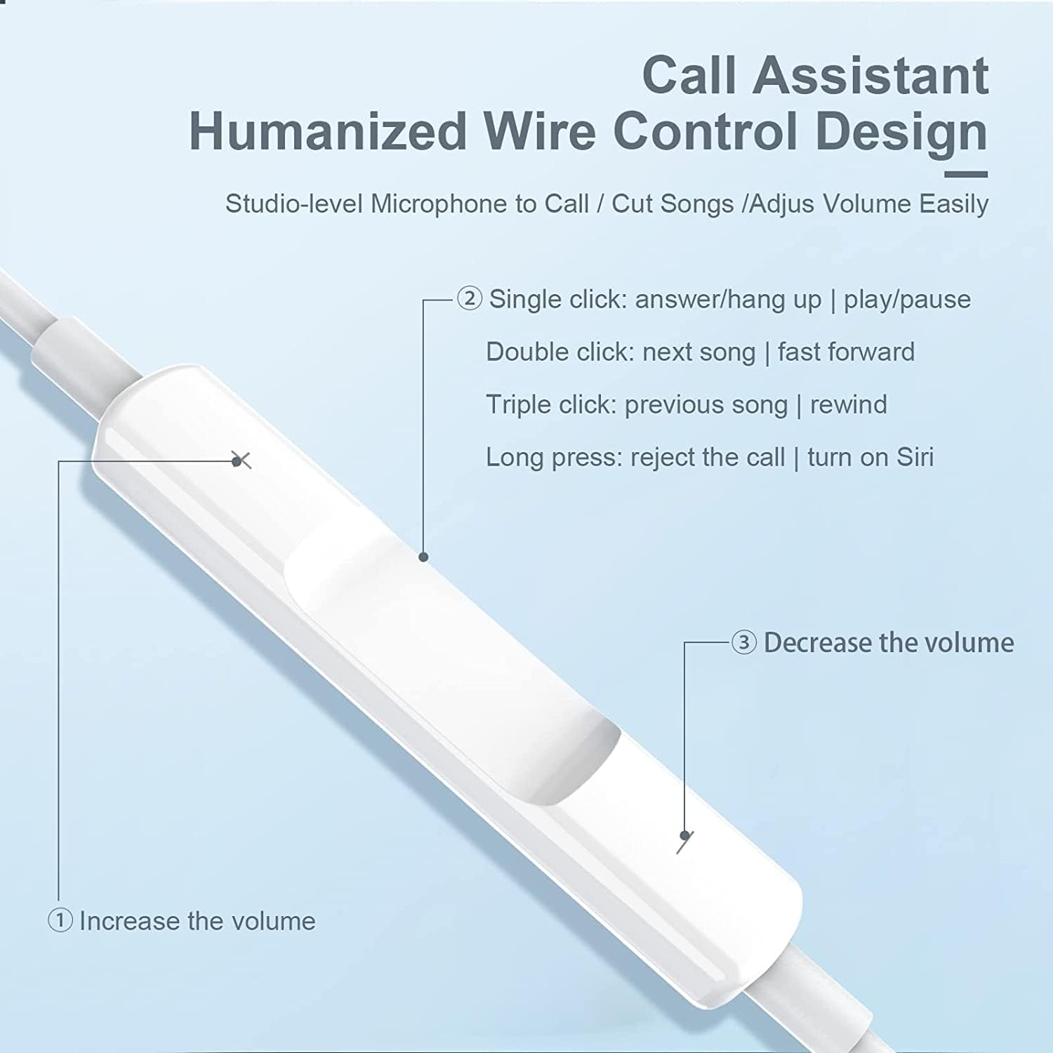 Auriculares con cable, auriculares con micrófono integrado y control de volumen, control remoto de música, llamadas telefónicas, auriculares con