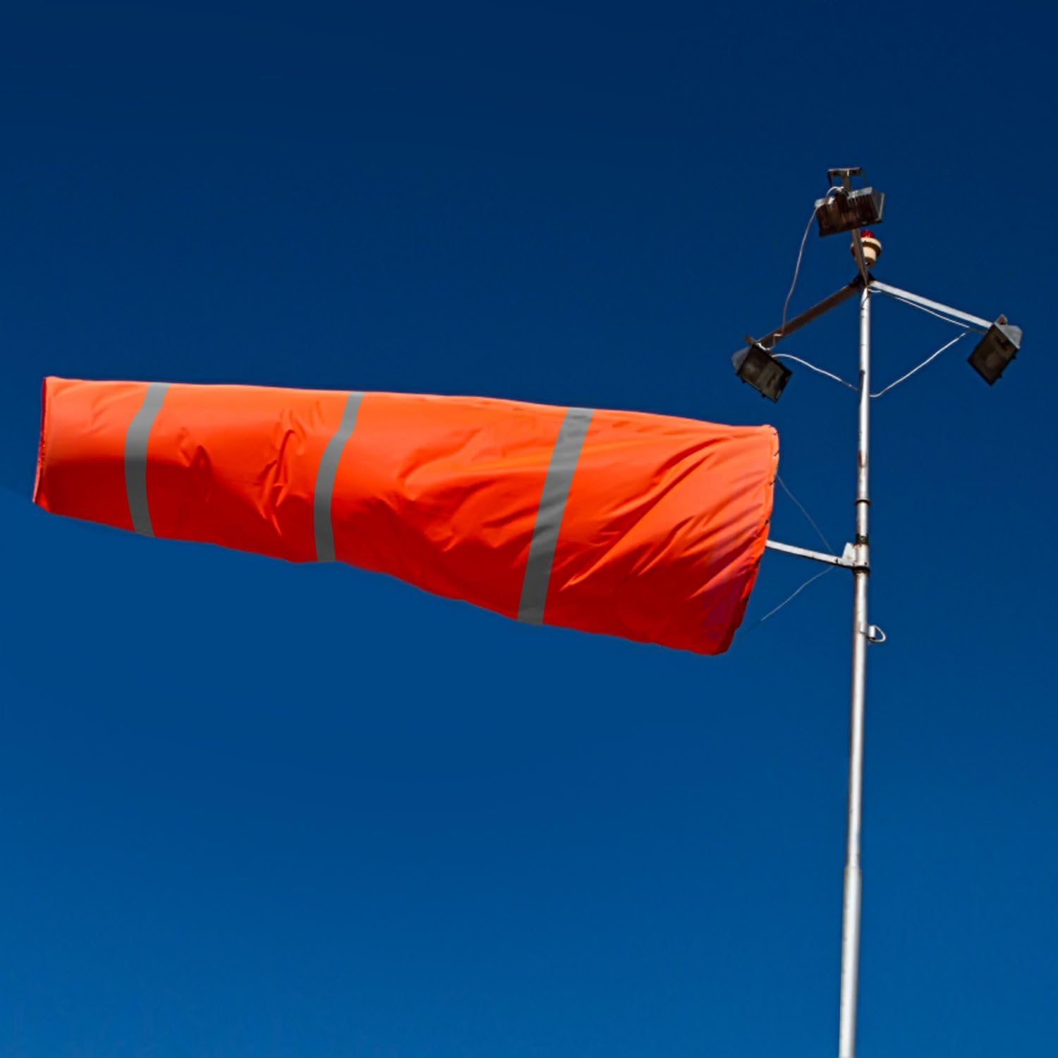 Anley Calcetín de viento de 30 pulgadas  Bolsa de poliéster Rip-Stop para medir la dirección del viento con cinturón reflectante  Para aire libre,
