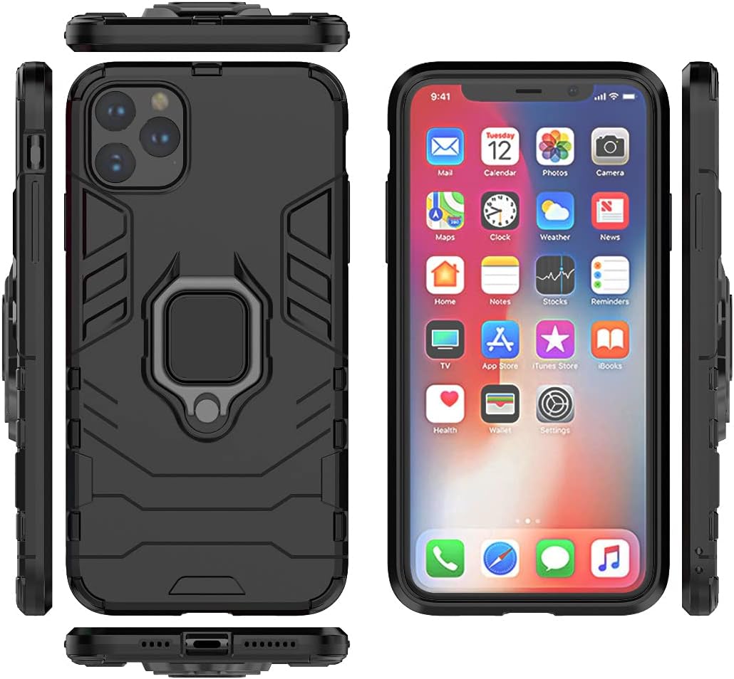 Mizivn Funda para iPhone 15 Pro Max, protección contra caídas de grado militar, TPU a prueba de golpes con anillo de montaje en automóvil, color