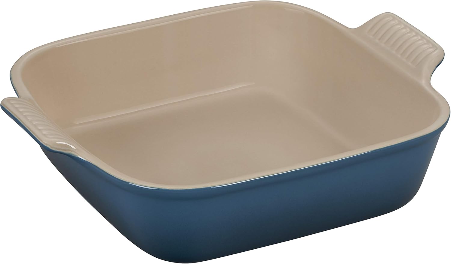 Le Creuset Stoneware Heritage – Plato cuadrado, 3 cuartos de galón (9 pulgadas), verde azulado oscuro