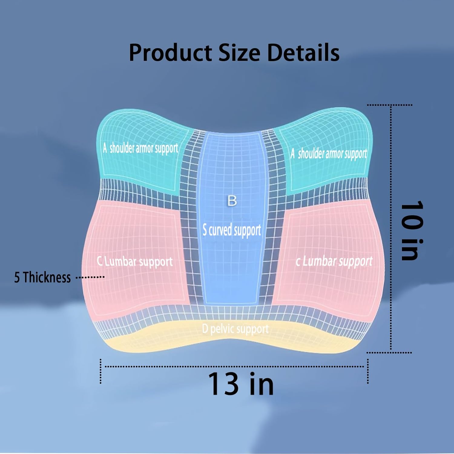 ZYYUSHM Lumbar Support Memory Foam Pillow – Lower Back Pain Relief – Designed for use with car Seats, Office Chairs, Gaming Chairs and recliners