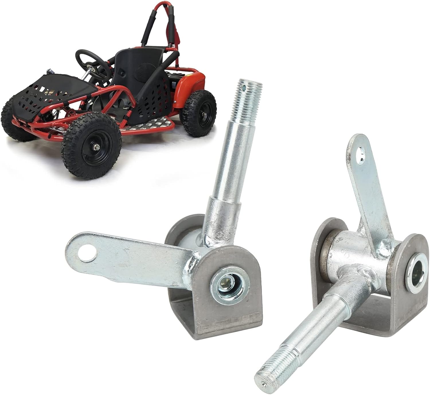 Juego de husillos para Go Kart, 4.5 pulgadas x 58 pulgadas, 2 piezas, juego de soporte de husillo de aleación de acero derecho izquierdo para