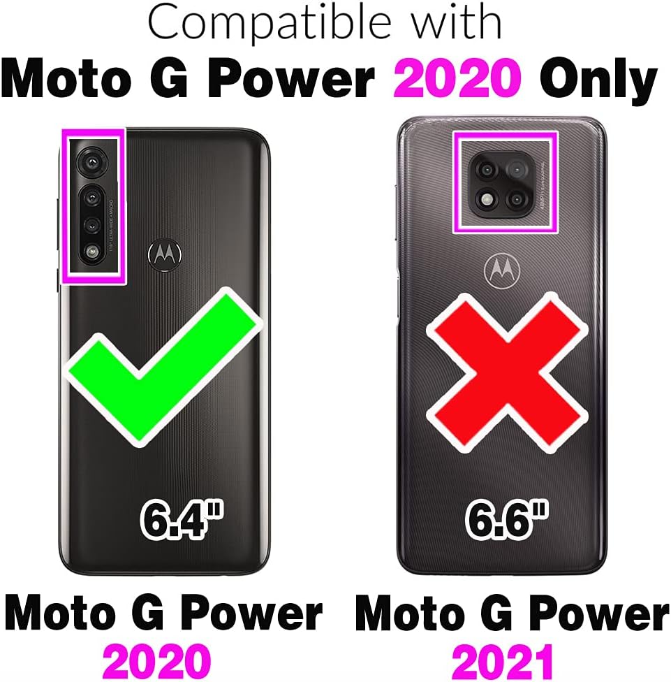 ELISORLI Funda tipo cartera compatible con Moto G Power 2020 con correa cruzada para el hombro y soporte de cuero para tarjetas de crédito,