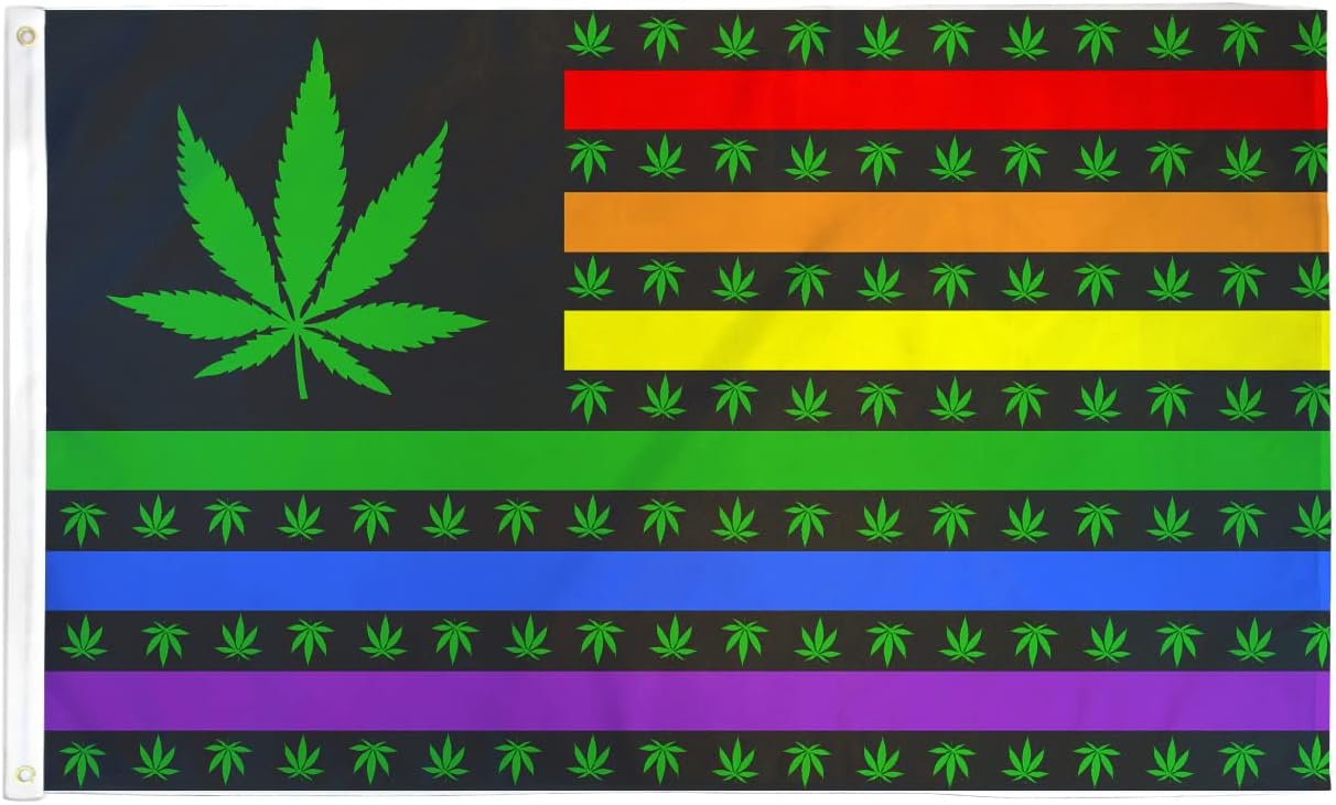 MJ USA – Bandera de poliéster (arcoíris) de 3 x 5 pies – Banner Rainbow Pride