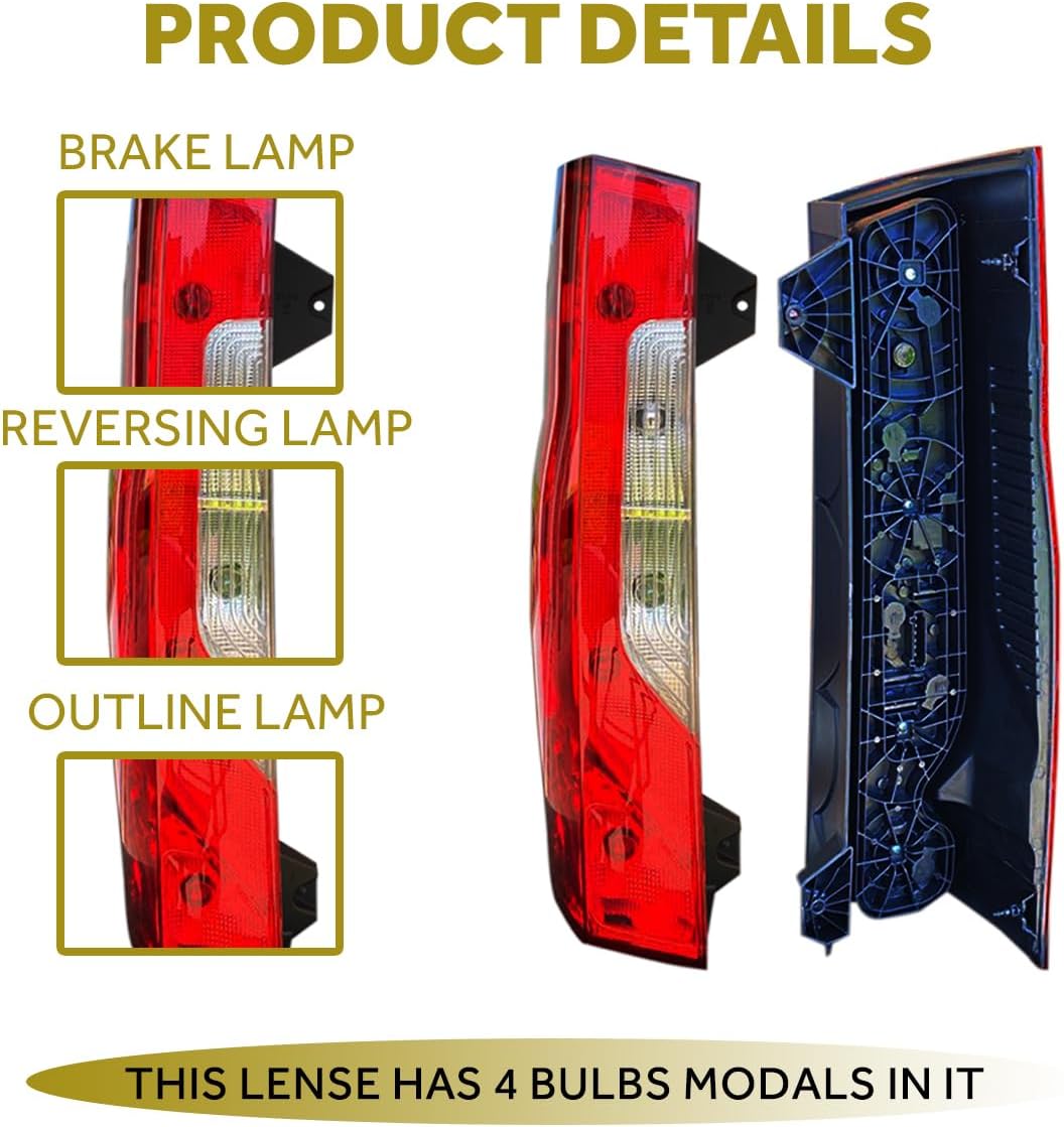 Compatible con luces traseras Mercedes Sprinter W907 910 con bombillas 2019-2021 (lado izquierdo)
