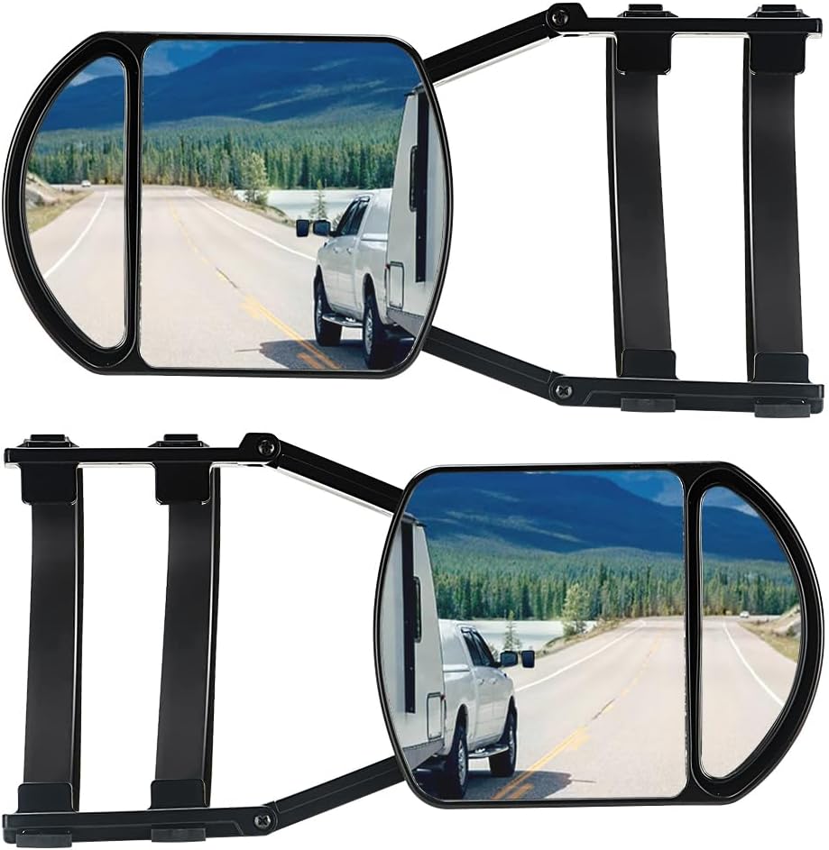 Espejos de remolque, extensiones de espejo para remolque, rotación de 360 grados, con clip, doble visión, espejos de remolque para vehículos,