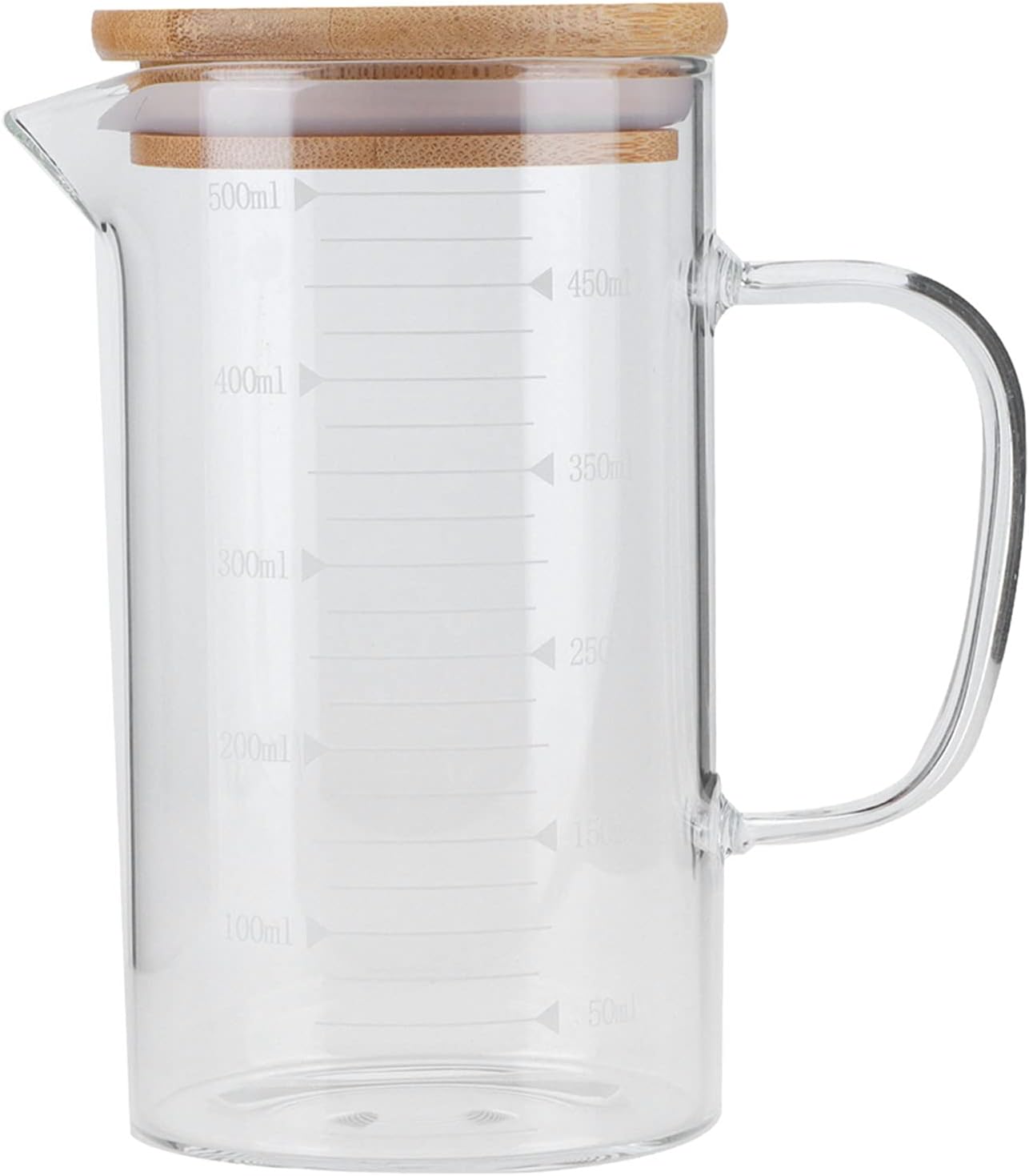 Taza de vidrio, taza medidora de vidrio de borosilicato con tapa, resistente al calor, suministros para bebidas para hotel, restaurante, hogar,