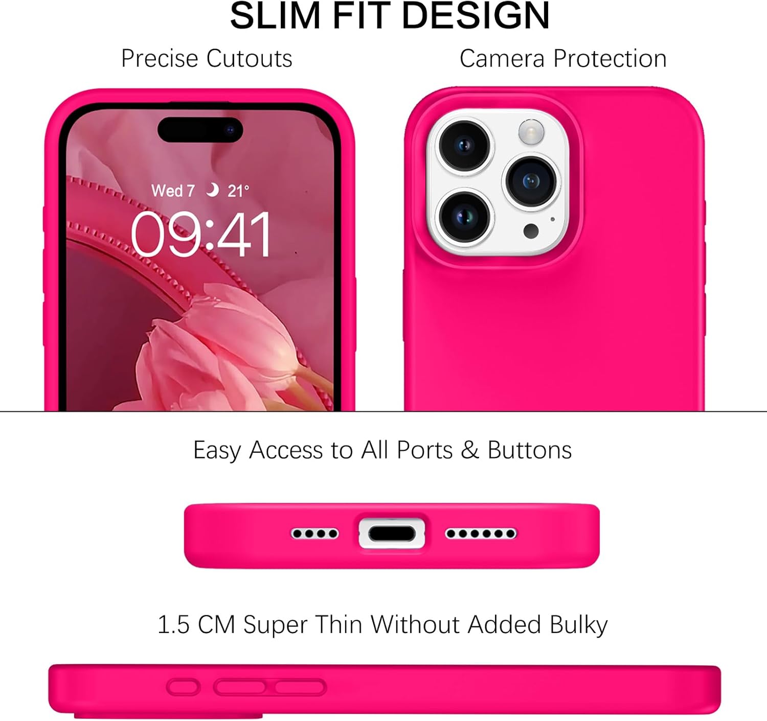 BENTOBEN Funda magnética para iPhone 14 Pro compatible con Magsafe Slim Fit de silicona suave de gel de goma a prueba de golpes con forro de