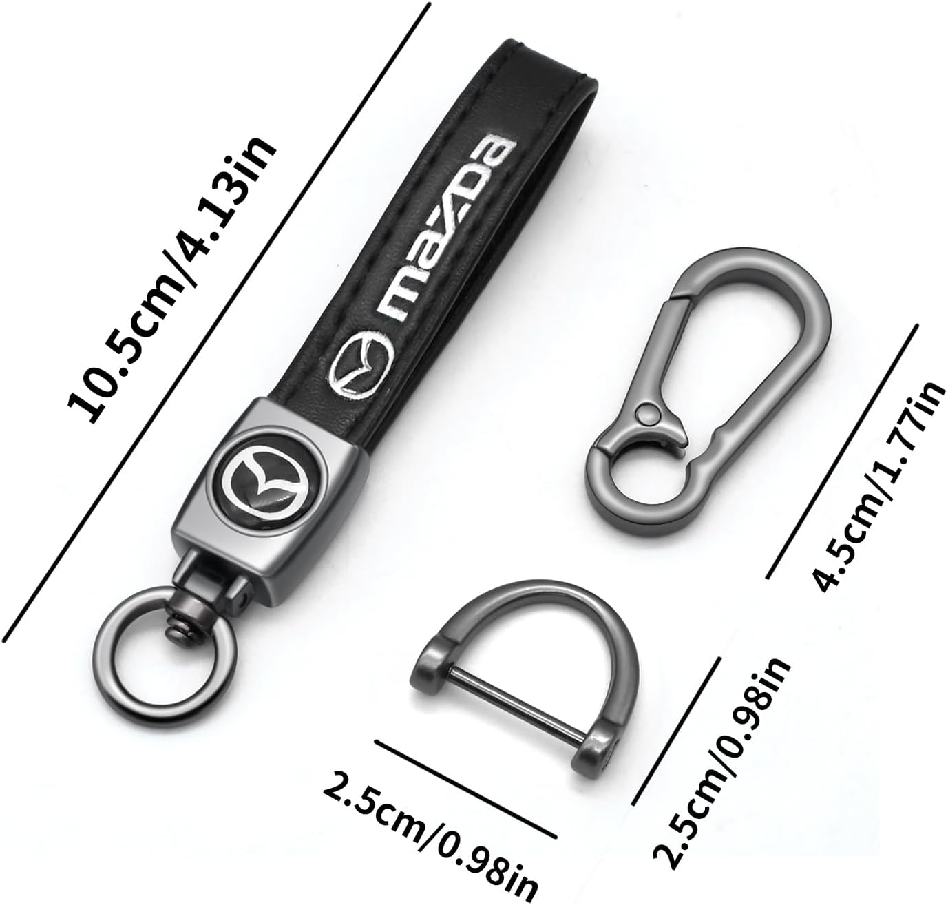 Car Keychain Universal Heavy Duty Metal Key Chain Accessories Car Fob Key Keychain Holder with 360 Degree Rotatable