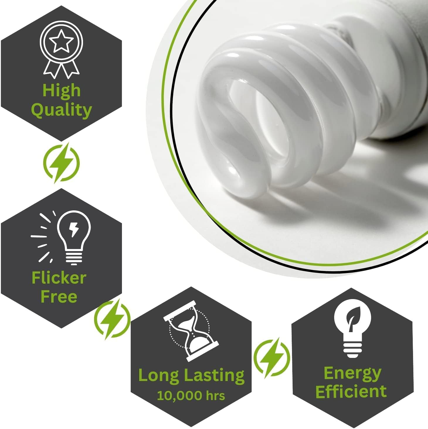 Xtricity Bombilla fluorescente compacta T2 espiral CFL, luz diurna de 5000 K, 23 W (equivalente a 100 vatios), 1520 lúmenes, base media E26, 120 V,