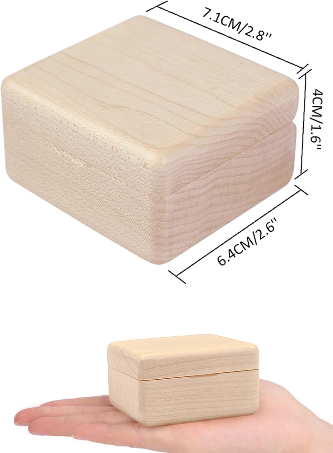 Caja musical con mecanismo tallado de madera vintage, caja de música de cuerda para regalo para Navidad, caja de música de Navidad (caja de madera