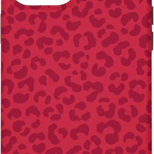 Carcasa para iPhone 14 Pro Max con estampado de leopardo, guepardo y animal, color rojo claro Carcasa para iPhone 14 Pro Max con estampado de leopardo, guepardo y animal, color rojo claro