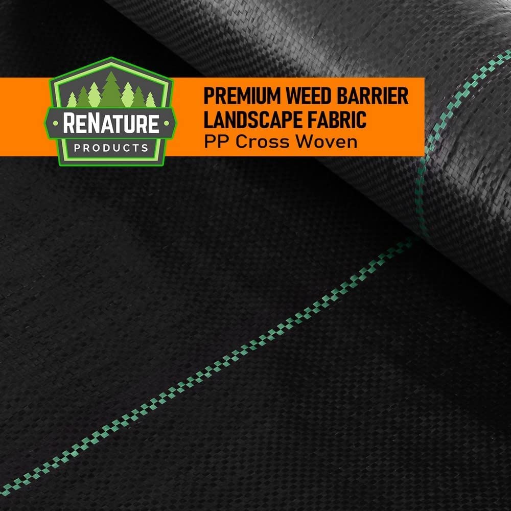LAVEVE Tela de barrera de malezas de alta resistencia de 4 x 300 pies 3.2 oz Premium Heavy Duty Gardening Control Mat Weed Mat cubierta de suelo