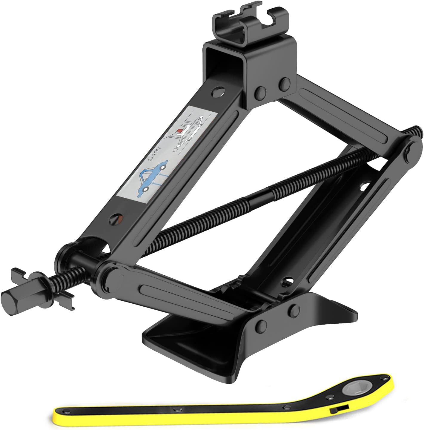 Gato de tijera para coche de 1 tonelada, kit de gato de coche resistente con llave de trinquete, kit de cambio de neumáticos para coche, SUV, MPV,